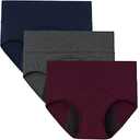 INNERSY Period Underwear for Women High Waisted Leak-Proof Postpartum Menstrual Panties 3-Pack (Dark Vintage, Medium)