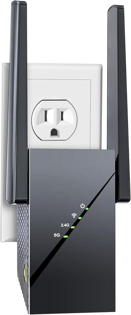 2025 WiFi6 Extender Signal Booster up to 12k+sq.ft and 99 Device, 2400Mbps High-Speed Internet Repeater, 10X Faster Signal Wireless Amplifier with Gigabit Ethernet Port, Mesh WiFi, 1-Tap Setup