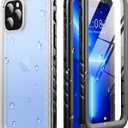 SOKUSIN for iPhone 13 Pro Case Waterproof - Full Body Bumper Case with Built-in Screen & Camera Protector, Shockproof Drop Dust Proof Rugged Phone Cover with Wrist Strap, 6.1, Black/Frosted Clear