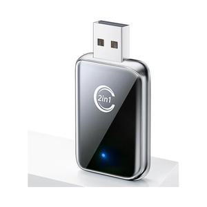 Wireless Carplay Adapter for iPhone, Convert Wired Car play to Wireless, 2 in 1 Plug and Play Mini CarPlay and Android Auto Adapter for iOS 10 Android 11 and Above, Cars with Built-in Carplay (Silver)