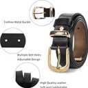 4 x Leather-Belts-Women Classic Western-Belt with Pin-Buckle - Fashion Vintage Cowgirl-Belts for Jeans (Black)