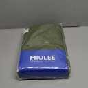 MIULEE 100% Blackout Linen Textured Curtains for Bedroom Solid Thermal Insulated Olive Green Grommet Room Darkening Curtains & Drapes Luxury Decor for Living Room Nursery 52 x 90 Inch (2 Panels)