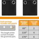 YoungsTex Short Blackout Curtains 40 Inch Length for Bedroom - Black Kitchen Window Drapes with Grommet Thermal Insulated Privacy for Bathroom Small Window, 2 Panels, 42 x 40 Inch