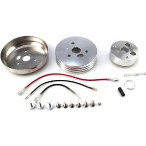 5 & 6 Hole Steering Wheel Polished Hub Adapter fit for Chevrolet Jeep Buick Pontiac Oldsmobile Silver,Billet Steering Wheel Hub Adapter