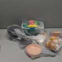 130Pcs Kitchen Playset, Toddler Pretend Cooking Play Pots, Pans, Utensils Cookware, Daily Food Fruit Veges, Shopping Storage Basket, Dessert, Prop Money, Learning Gift for Child (Blue)