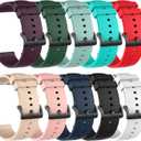 FitTurn [10-Pack] Compatible with Cubitt Aura/Aura Pro/CT2 Pro/CT4/Viva Pro/Viva Smartwatch Strap, 22mm Soft Silicone Glossy Replacement Wristband Sport Band Bracelet for Aura/Aura pro, for Men/Women