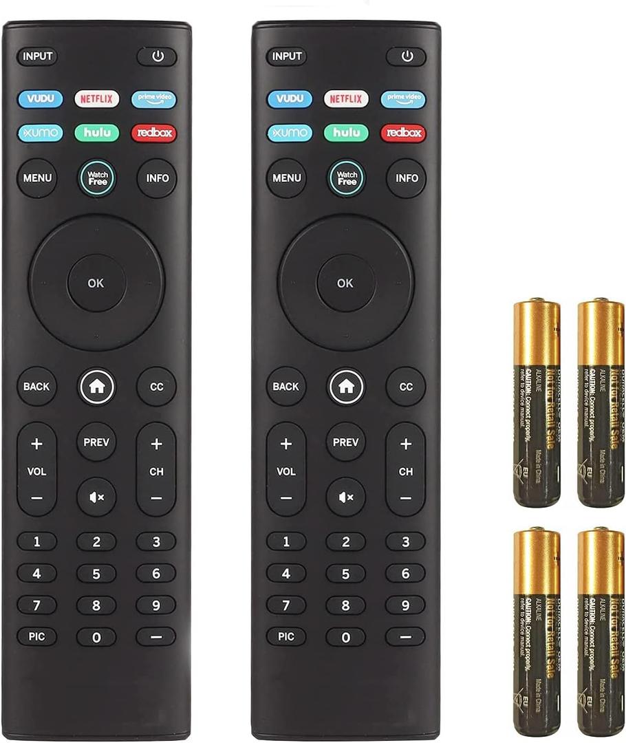 2 Packs XRT140 Replaced Remote Control for Vizio Smart LED TV M50Q7-H1 M55Q7-H1 M65Q7-H1 M55Q8-H1 M65Q8-H1 V555-H1 with Watchfree Vudu Netflix Primevideo Xumo Hulu Redbox with Batteries
