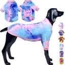 D.E.E Cotton Dog Shirts Large Tie Dye Dog Clothes Lightweight Girl Boy Big (Pink, 2XL)