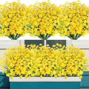 AGIRL 21 Bundles Artificial Flowers for Outdoor,UV Resistant No Fade Fake Plastic Flowers Faux Plants for Hanging Planters Decoration Indoor Outside Garden Porch Window Box Home Wedding Farmhouse
