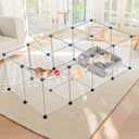 24 Panels Portable Small Animals Playpen,48"x 24"x 28" Transparent Pet Playpen,Portable Plastic Enclosure,Puppy Play Pen for Indoors Outdoor Pet Fence for Guinea Pigs,Bunny,Ferrets,Hamsters,Hedgehogs