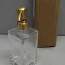 13.5 Oz Clear Glass Soap Dispenser with Rust Proof Stainless Steel Pump, Antique Design Refillable Square Lotion Dispenser for Bathroom, Premium Kitchen Hand Soap