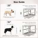 ZOMISIA Collapsible Dog Crate for Dogs - 28" L Heavy Duty Dog Kennel No Tools Required with 4 Sides Steel Foldable Cage for Dogs Indoor Furniture, Portable Carrier with 2 Smooth Wheels, Beige