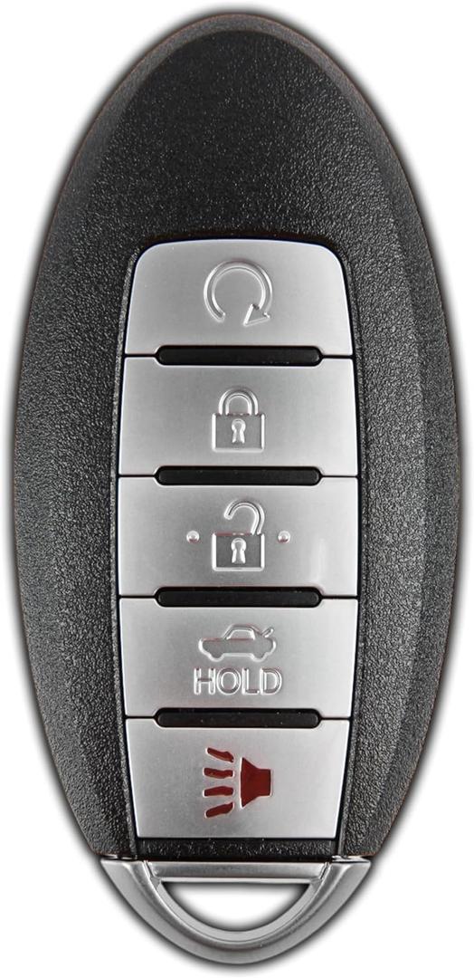 KeylessOption Key Fob Replacement for Nissan Altima, Versa, and Sentra - Keyless Entry Remote, 5-Button, OEM KR5TXN4  Dealer OR Locksmith Required - 2019 2020 2021 2022 2023 (1-Pack)