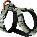 MADE TO ROAM Premium Explorer Harness - Y-Shaped Dog Harness with Adjustable Durable Nylon, Soft Padding, Metal Buckles and Leather Handle for Small, Medium, Large Dogs (Washington Rain, Size 3)