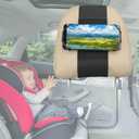 Phone Mount for Car Headrest Fits All 3.5-7 Inch Cell Phone and Devices Silicone Car Phone Holder Mount for Kids in Back Seats - Black (Black 1 Pack)