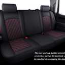Aierxuan Truck Seat Covers for Chevy Silverado GMC Sierra Trail Boss Z71 Pickup 2007-2026 1500 2500HD 3500HD Crew Double Extended Cab Waterproof Leather (Full Set, Black-Red)