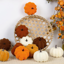9PCS Fall Pumpkin Decor - Plastic Artificial Fake Pumpkins Used for Home Party Outdoor Decor and Thanksgiving Decorations
