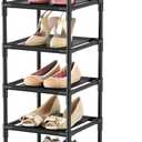 LANTEFUL Tall Narrow Shoe Rack for Entryway, 10-Tier Sturdy Metal Shoe Shelf Storage 10-15 Pairs of Shoes and Boots, Space Saving Corner Shoe Rack Organizer for Closet, Doorway, Garage, Living Room