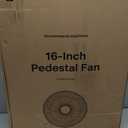 PELONIS 16 inch Pedestal Fan for Bedroom , Oscillating Fan, 3-Speeds, 90 Oscillation, Adjustable Height, Floor Fan, Standing Fan for Living Room, Kitchen, and Home office, Black
