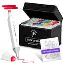 JACK BROWN 120 Colors Alcohol Markers Set with Fine & Chisel Dual Tip - Professional Art Markers for Adults & Kids, Perfect for Drawing, Sketching, Coloring & Animation - Includes Durable Marker Case