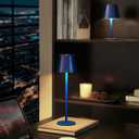 3 Pack Cordless Table Lamp, Portable Battery Operated Lamp with 3 Color Temps and Stepless Dimming, Rechargeable Table Lamp for Dinner, Desk, Cafe, Outdoor (Navy Blue)