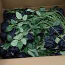 Hotop 80 Pcs Rose Artificial Flowers Bulk with Long Stem, Silk Roses Realistic Fake Flowers Bouquet for Wedding Table Centerpieces Bridal Shower Party Home Decorations(Black)