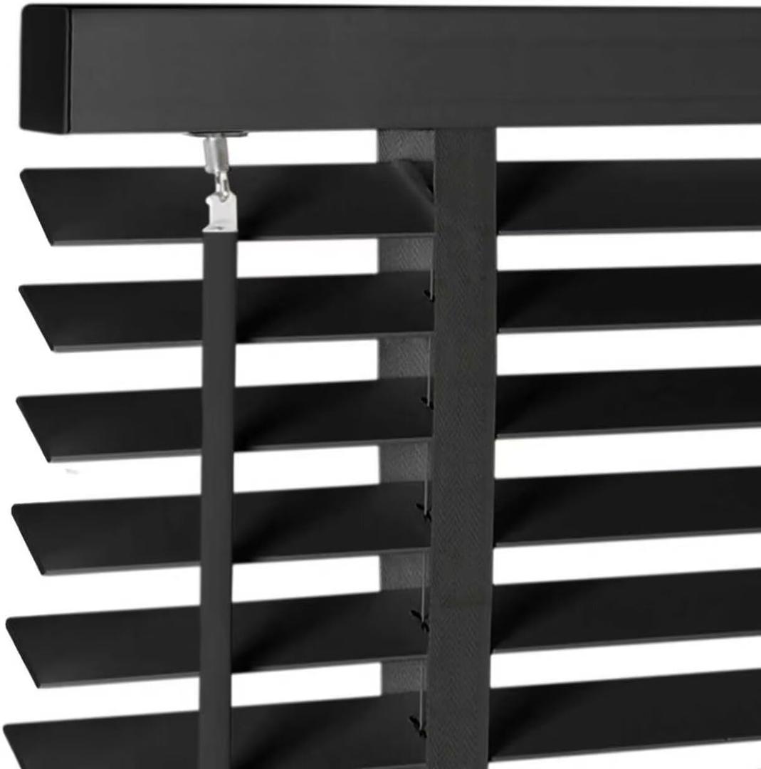 2" Cordless Solid Wood Blinds for Indoor Window,39.5" W x 60" H Black