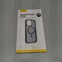 Lamicall Magnetic Case for iPhone 15 Pro Max, for Magsafe - [Diamond Textured Anti-Slip Edge] [Military Grade Shockproof Protection] Translucent Hard Slim Magnet Protective Cover (Black)