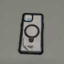 CENHUFO Privacy for iPhone 15 Plus Case, Full Body Phone Case [Compatible with Magsafe] Built-in 9H Tempered Glass Privacy Screen Protector and Magnetic Ring Stand, Clear Camera Lens Cover - Black