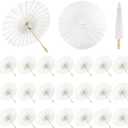 HOOMUU 24 Pack Paper Umbrellas for Weddings - Chinese Japanese Wedding Umbrellas Bulk for Women - 33 Inches DIY Painting Craft Decorative Umbrellas for Wedding Bridal Party Decor