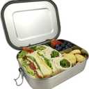 UPTRUST Leak Proof Stainless Steel Bento Lunch Container, (47OZ/1400ML) Metal Bento Lunch Box for Kids or Adults, 3 Compartment Packing Box for Work Lunch