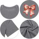 Football Shirt Women Game Day T-Shirt Football Graphic Print Casual Short Sleeve Outfit Tops (Small, Gray)