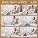 Bed Wedge Pillow, 4PC Adjustable Memory Foam Triangle Wedge Pillow Set For After Surgery, Pillow Wedge For Sleep Apnea, Back Pain Relief, Acid Reflux Relief, Orthopedic Pillow Wedge For Sleeping, Grey