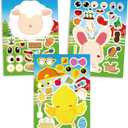 48 Pcs Farm Animal Stickers for Kids - face Sticker with Chicken, Pig, Cow, Sheep, Rabbit, Dog, Cat - Make a Fun Farm Themed face Sticker for Toddlers, Scrapbooking, DIY CraftsBack To School Gifts