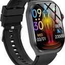 Health Smart Watches for Men Women  1.87'' Large Display Fitness Trackers Watch with Heart Rate, Blood Pressure, Blood Oxygen, Sleep & Stress Track, 110+ Sports Modes, IP68 Waterproof Watch,Black