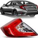 Brake Tail Lights for Honda Civic Sedan 2016 to 2021 - Rear Taillight Assembly Replacement for 33550-TBA-A01 and HO2804110 - Tail Lamp for Driver Left Side - Bulbs Included