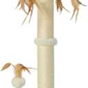 PEEKAB Cat Scratching Post 27 Inches Sisal Scratch Posts for Indoor Cats,with Track Ball Toys Kitten Vertical Scratcher Furniture Beige