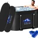 XL Ice Bath Tub for Athletes, 110 Gal Large Oval Cold Plunge Tub with 2 Foldable Ice Mold & Cover for Recovery and Cold Water Therapy, Multiple Layered Portable Foldable Ice Bath Plunge for Home,Gym