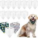 30 PCS Sublimation Blank Dog Bandana,DIY Custom Holiday Dog Scarf, Sublimation pet Triangle bib Handkerchief Accessories Tags Blanks Bulk