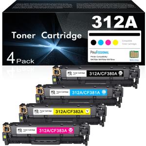 312A Toner Cartridges 4 Pack Set Replacement for HP 312A Toner 312X