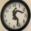 Ministry of Silly Walk Wall Clock with Cover - Creative Wall Clock Artwork, Precise Sweep Seconds Silent Clock No-Ticking for Bedroom, Office & Library Wall Decorations (Black)