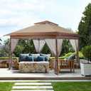 Replacement Canopy Top Compatible with Lazy Buddy 12x12 Gazebo, Canopy Cover Only,(Beige Brown)