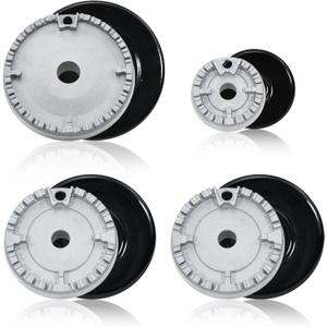 4PCS Gas Stove Burner Caps Set - Replacement for Portable Stove,Includes 1 Large, 2 Middle, and 1 Small Cap,Even Flame, High Temp Resistant, Easy Installation