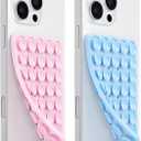 Anteel 2 Pack Silicone Suction Cup Phone Case Mount Double Sided, Hands-Free Silicon Phone Grip with Higher Suction Power for Selfies and Videos, Non Slip Phone Accessories (LightPink&Blue)
