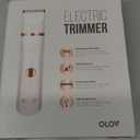 OLOV Electric Body Hair Trimmer - Groin Trimmer for Men - Bikini Trimmer Women - Wet/Dry Shaver Groomer, Replaceable Ceramic Blade Heads, USB Recharge Dock, Waterproof Hygiene Razor, White