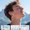 Wireless Earbuds, Bluetooth 5.3 Ear Buds, Headphones with Clear Stereo Sound, 40H Playtime with LED Digital Display, IPX7 Waterproof Earphones Built-in Mic for Phone Tablet Sports Workout