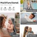 2 x Baby Hooded Towels for Babies and Toddlers, Muslin Baby Bath Towel Soft and Absorbency (Grey 1 Pack)