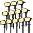 Nipify 12 Pack Solar Spot Lights Outdoor Motion Sensor with 3 Modes,Solar Spotlights Outdoor Waterproof 2-in-1 Auto On/Off Landscape Lighting for Outside Yard Wall Garden Pathway, Warm White