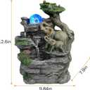 BEAMNOVA Tabletop Fountain, Indoor Water Feature with Elephant Sculpture & Spinning Ball, Feng Shui Relaxation Fountain for Home Office Desk Decor, Soothing Water Sounds, Quiet Pump