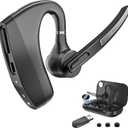 Herloreen Bluetooth Headset with Mic for Work, Wireless Earpiece with USB Dongle for PC Laptop, Noise Canceling Mic, 48H Talk Time, Charging Case, for Call Center, Remote Work, Trucker, Business